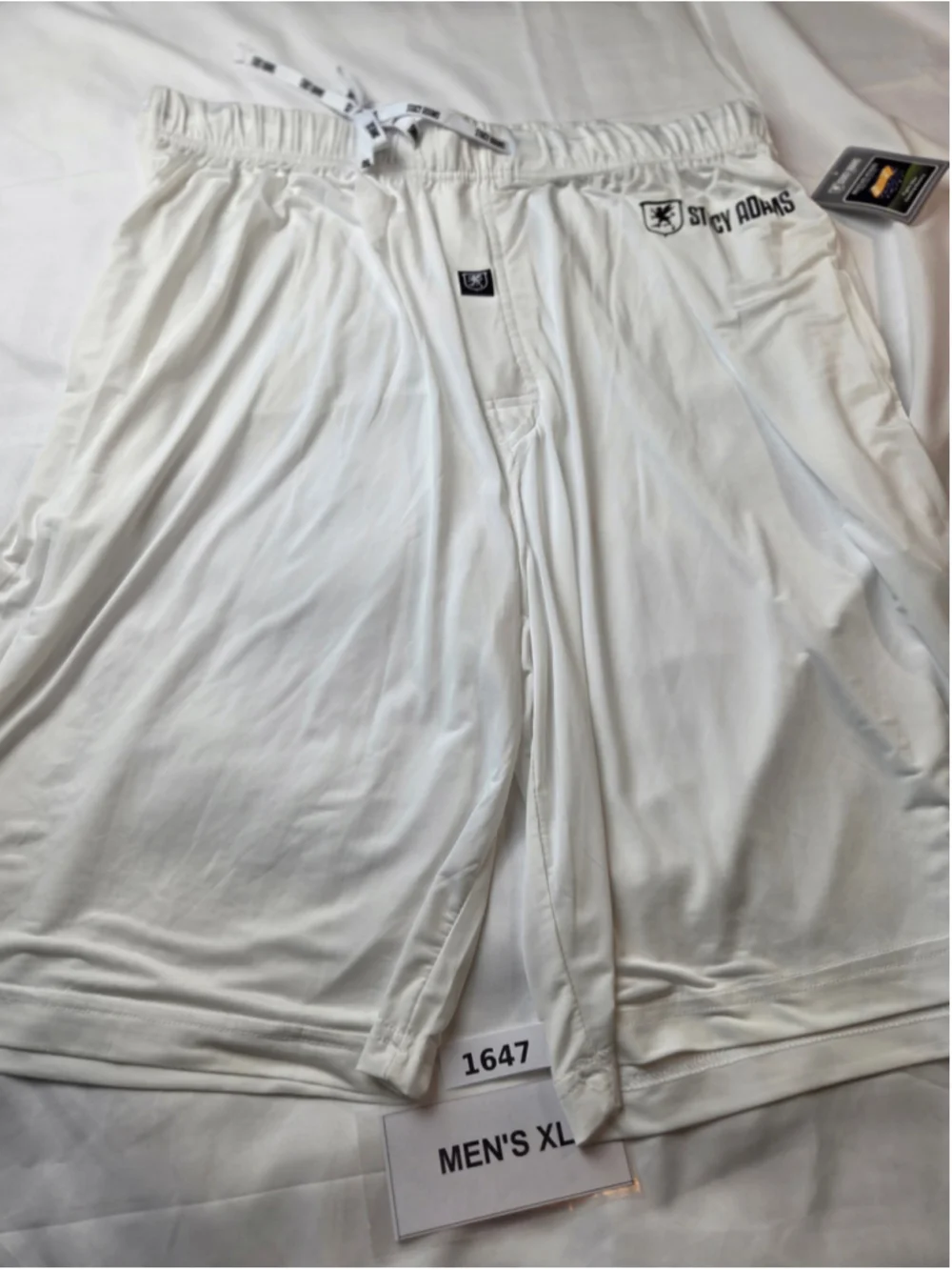 Men's Stacy Adams Moisture Wicking Boxers White Size XL New NWT #1647